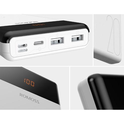 Pin dự phòng ROMOSS 20.000mah led sạt iphon khoảng 3 lần
