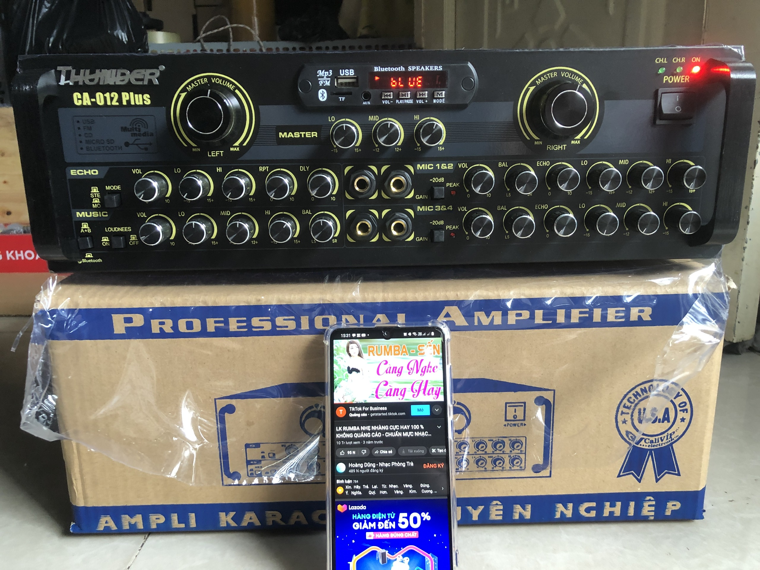 Amply Thunder CA-012Plus 12 sò bluetooth 5.0 Công Suất 800W