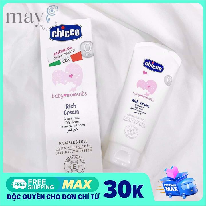 Kem dưỡng ẩm chứa Omega và vitamin E Chicco (0M+) 100ml