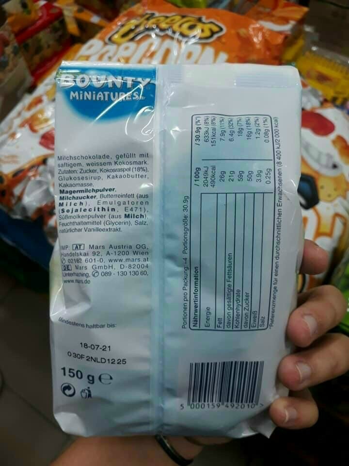 [HCM]SOCOLA DỪA BOUNTY gói 100 gram