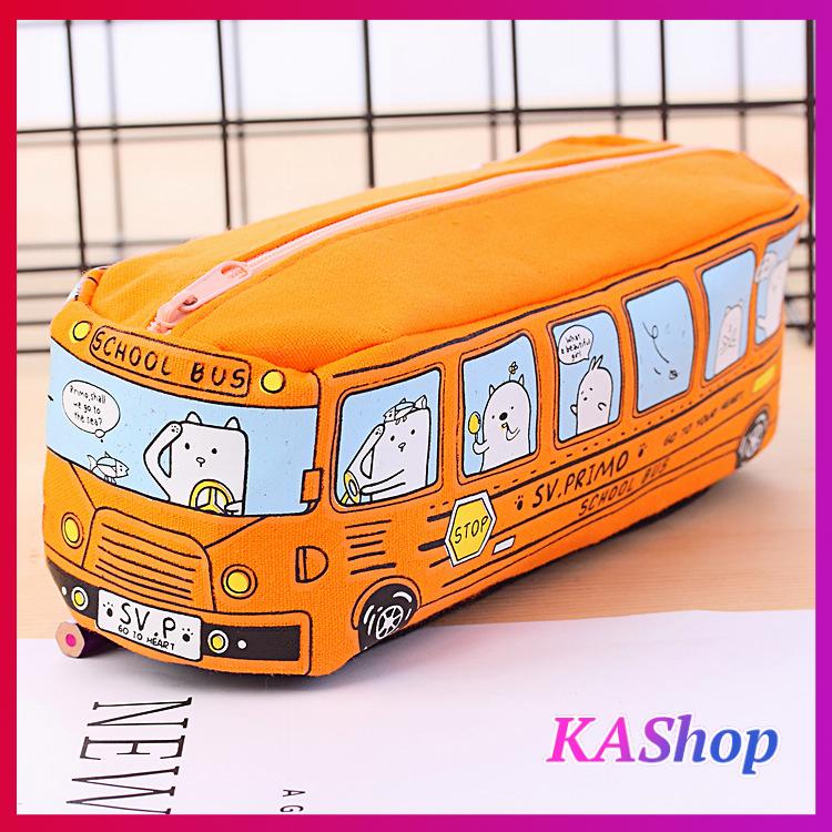 HCM Bóp viết xe buýt sắc màu vải canvas - KAShop