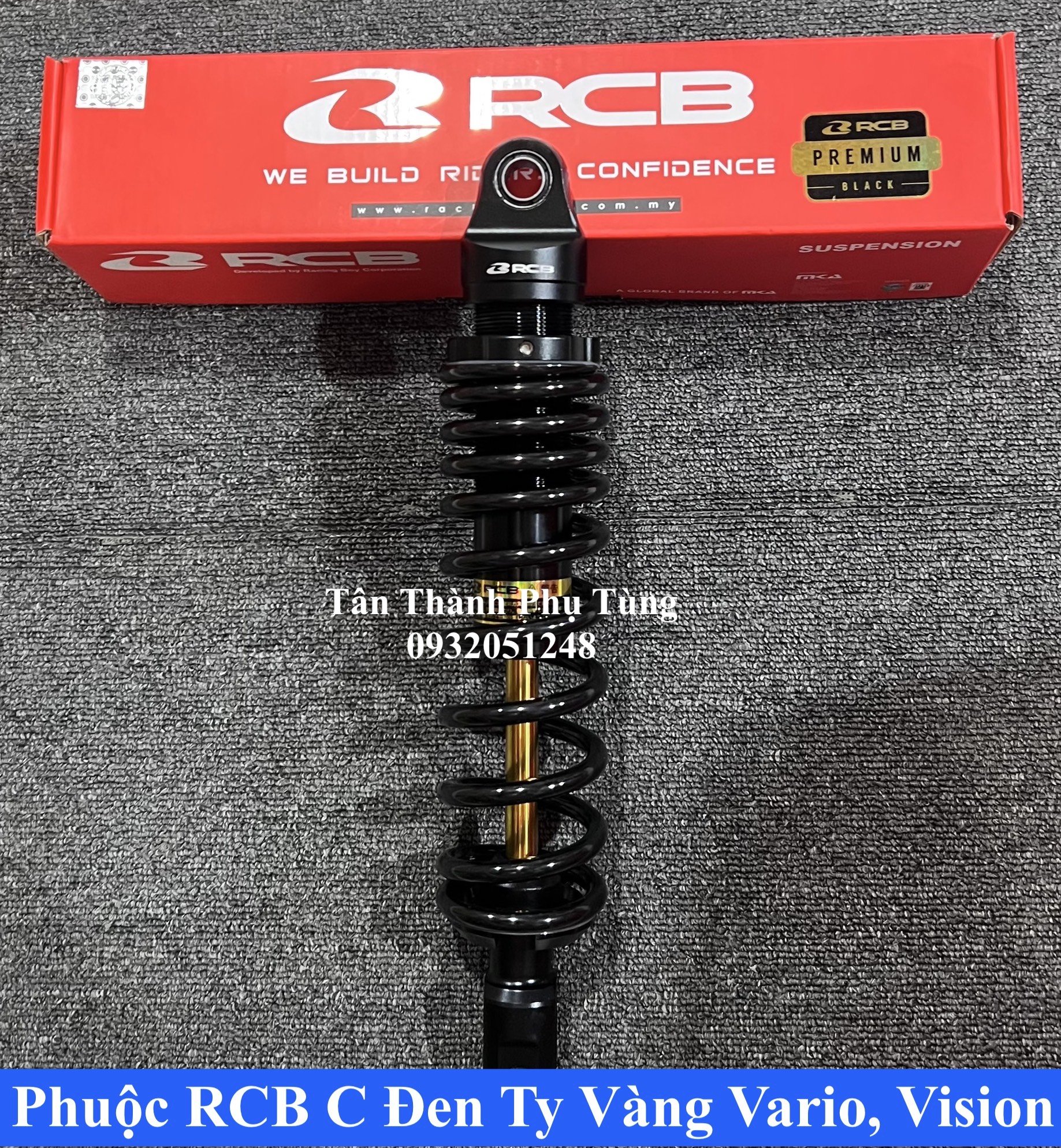 Phuộc RCB C Đen Ty Vàng Vario, Click, Vision