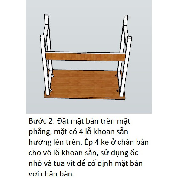 bàn làm việc BUN nhiều kích thước ( full phụ kiện tu vít,lục giác, ốc vít lắp ráp)