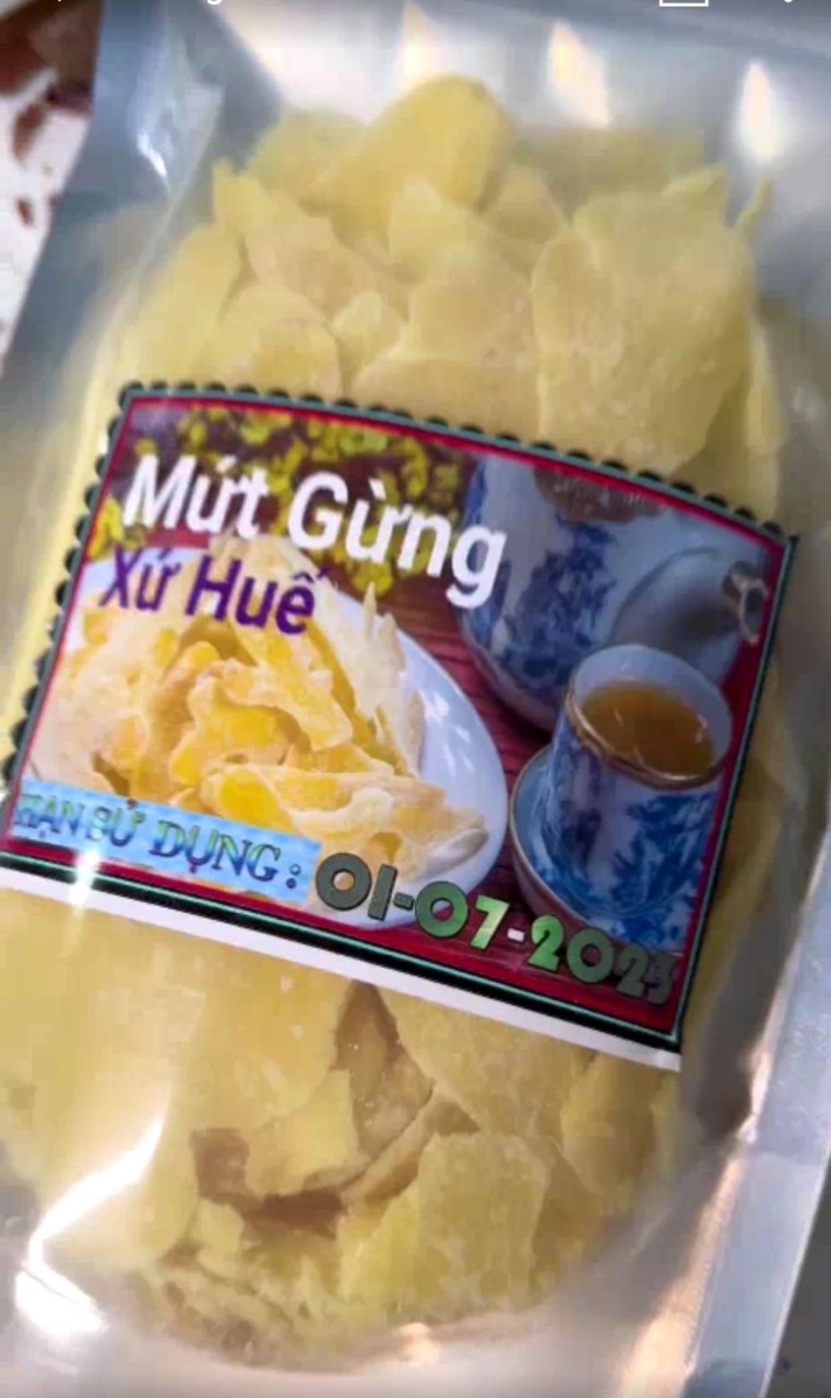 Gừng Huế mỏng loại đặc biệt ÍT NGỌT ,NGUYÊN VI, 400gr -date luô mới