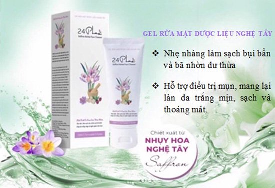 Gel rửa mặt dược liệu nghệ tây 24 Plus 100ml