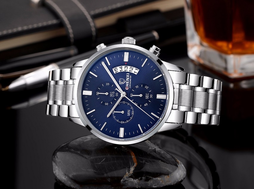 Đồng hồ nam dây thép 6 kim Chenxi  907