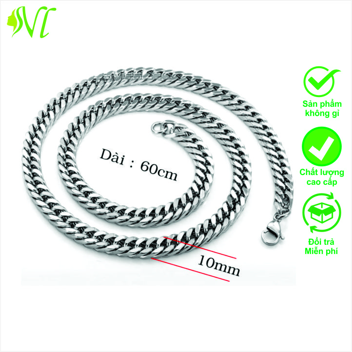 Dây chuyền nam mạ vàng 24k to cá tính mạnh  ngầu titan xài nước tốt Người Đẹp Vì Lụa