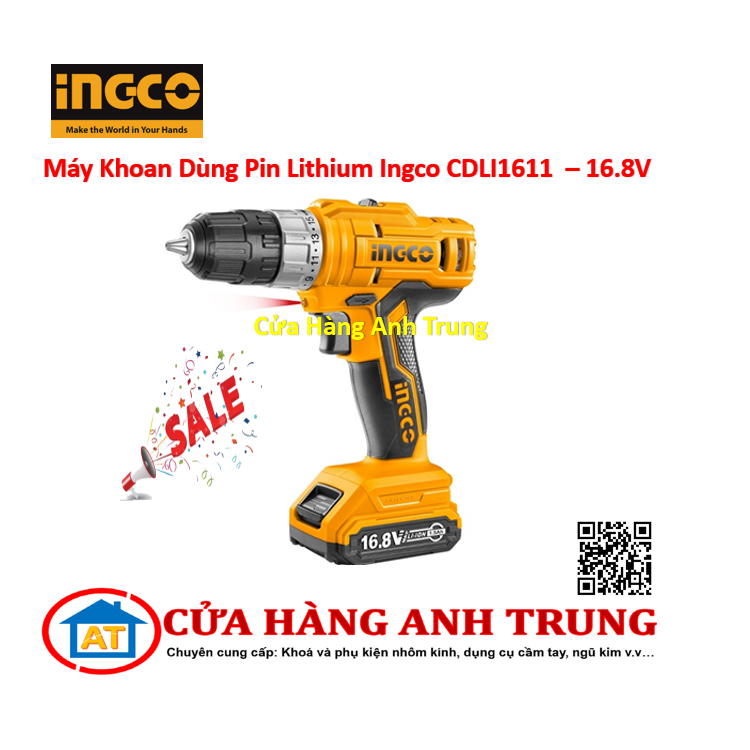 Máy Khoan Dùng Pin Lithium Ingco CDLI1611 - 16.8V