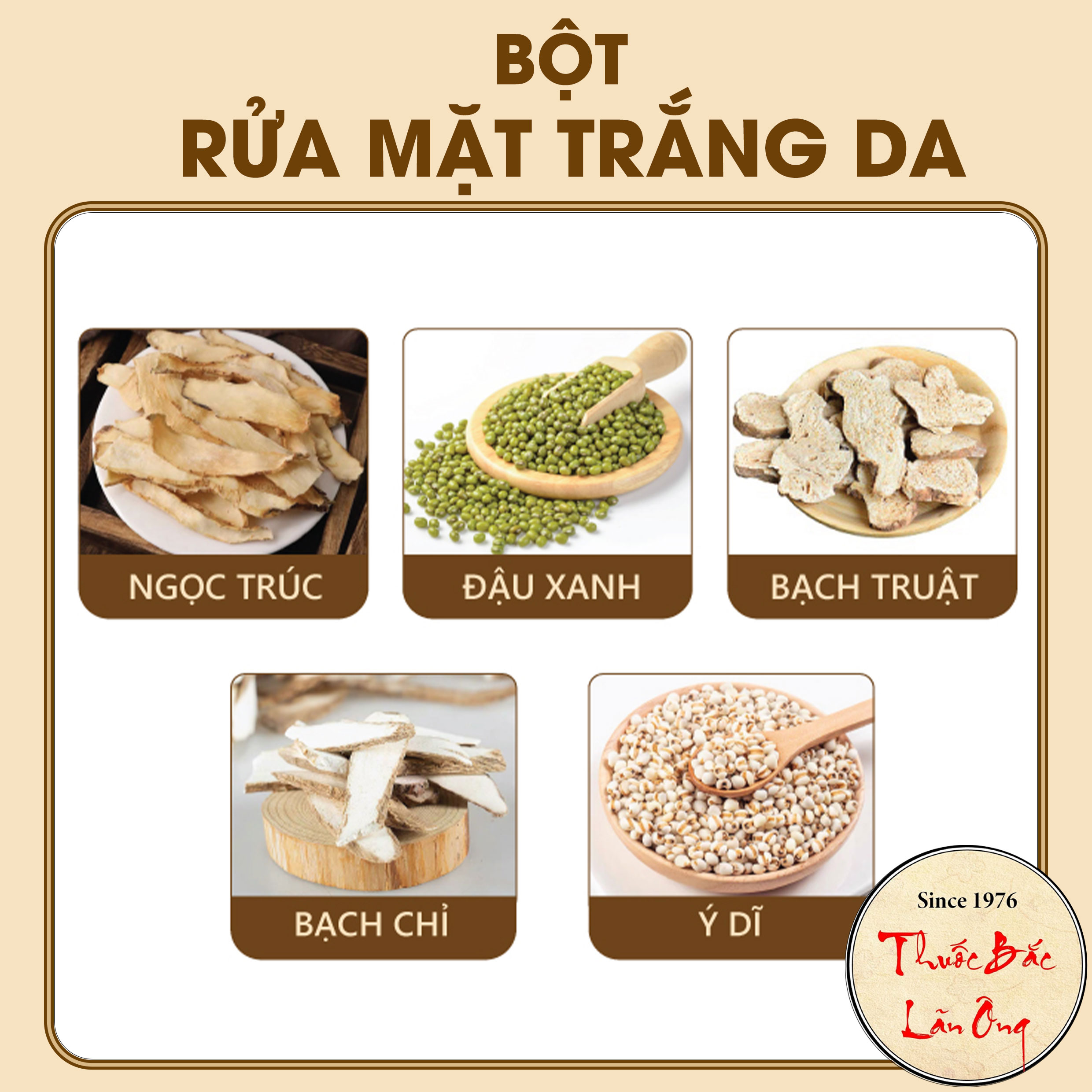 Bột rửa mặt trắng da 100g - lãn ông