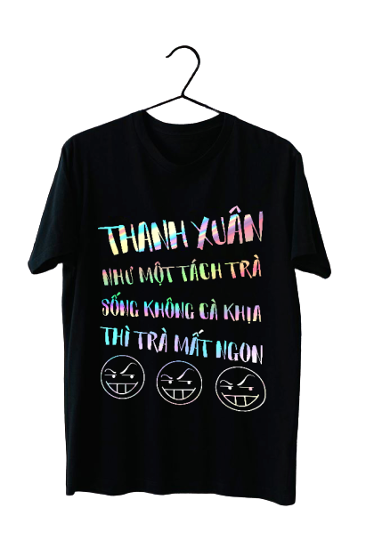 Áo phản quang bảy màu, áo phản quang Thanh xuân như một tách trà.  Áo thun nam nữ, quần kaki, quần nữ, sét bộ mặc ở nhà, áo thun tay dài, quần jean ống rộng