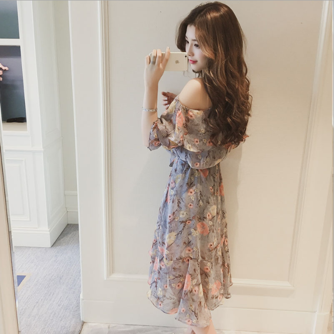Đầm maxi 2 dây phối hoa cao cấp Da102