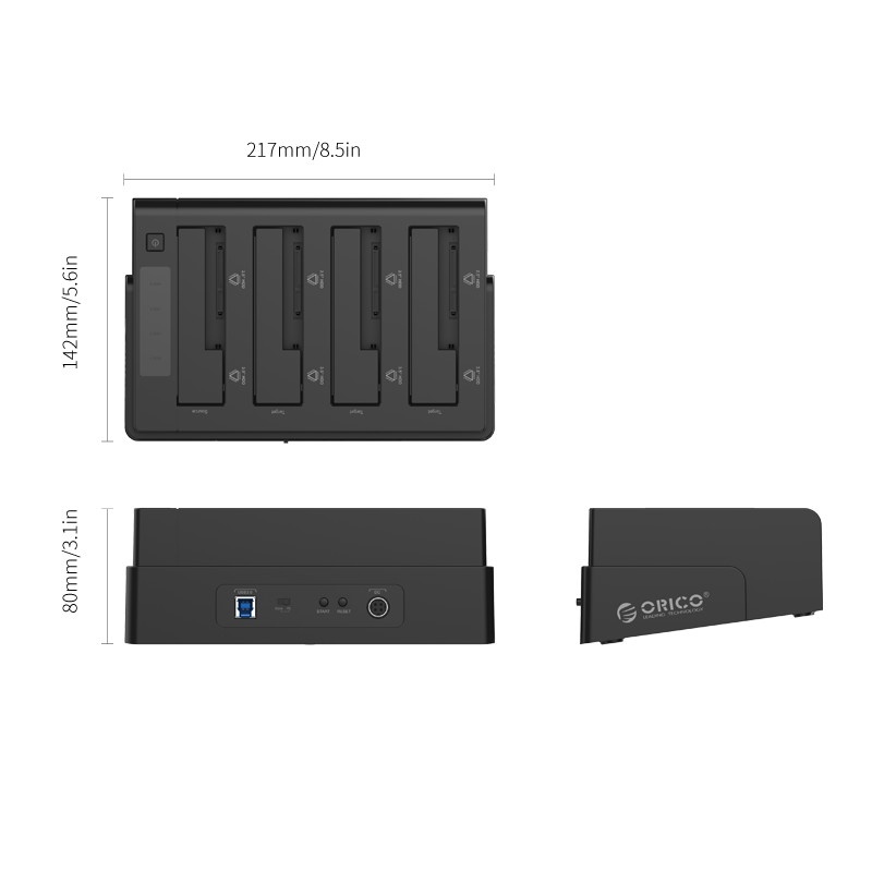 Dock ổ cứng clone 1 ra 3 USB3.0 6648US3-C - Hàng Chính Hãng