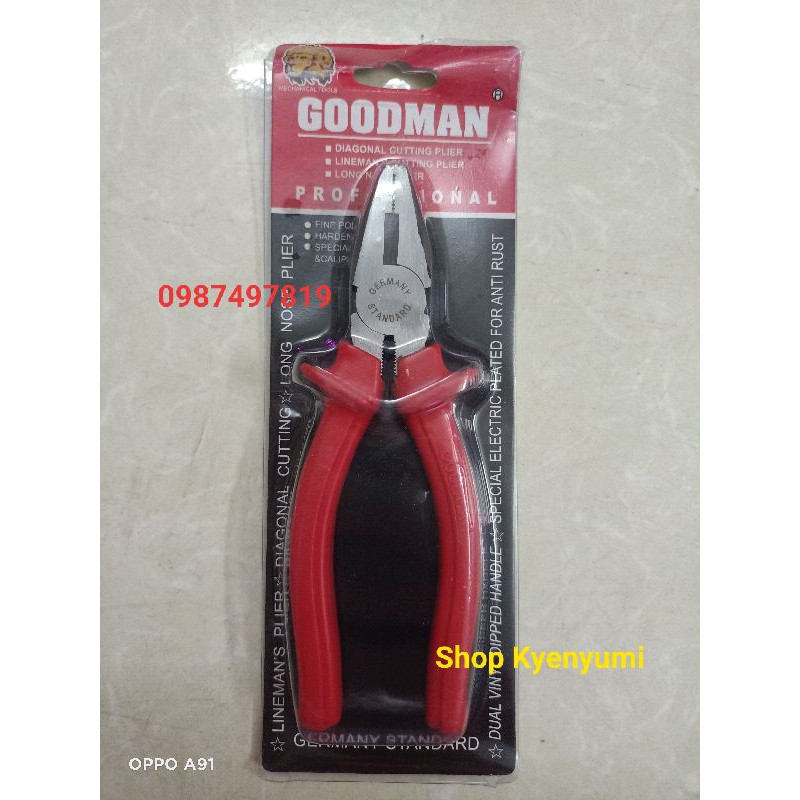 Combo 3 Kìm GoodMan Cắt Điện Nhọn 6 in