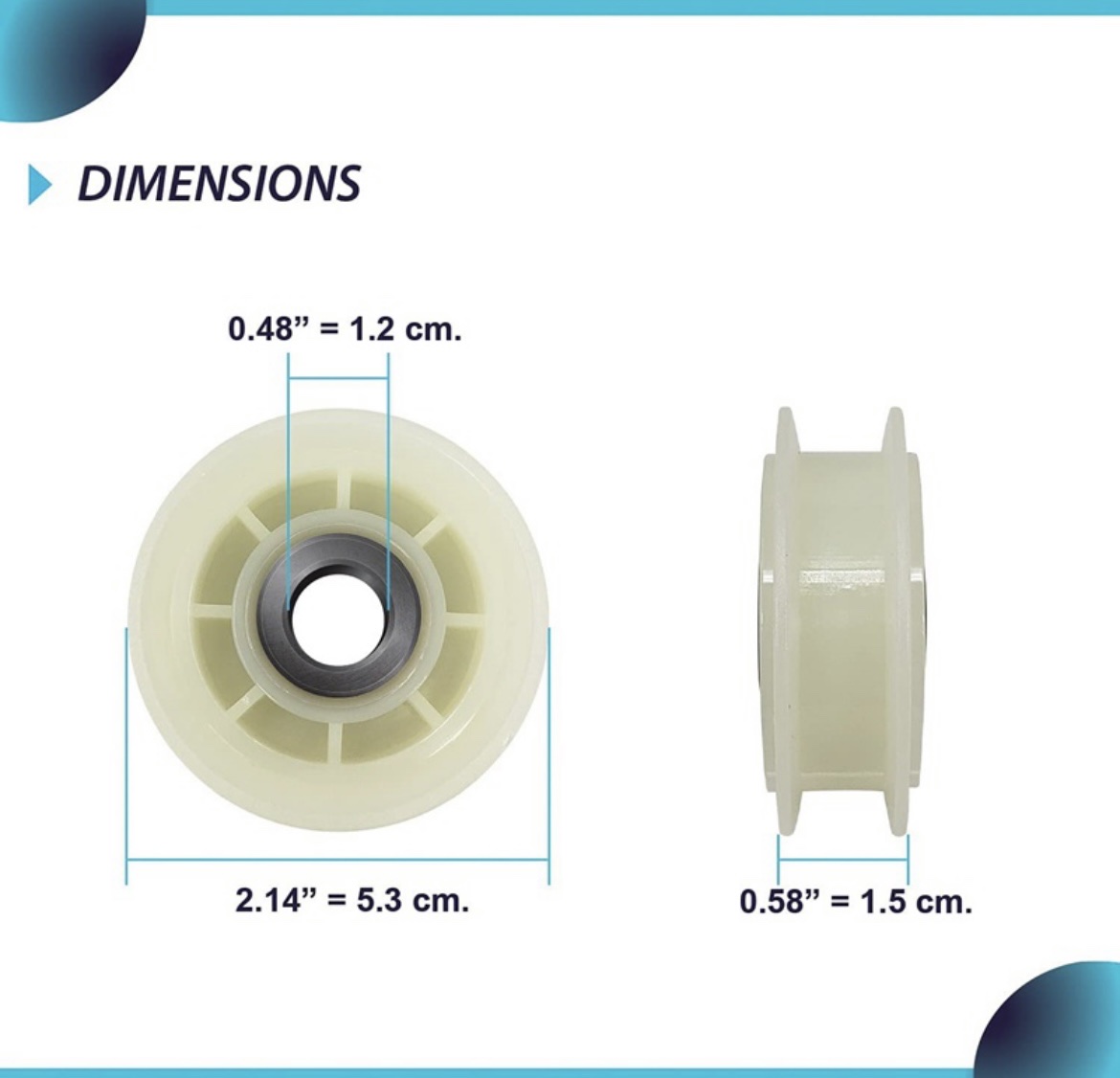 Bánh tỳ căng dây máy sấy WHIRLPOOL
