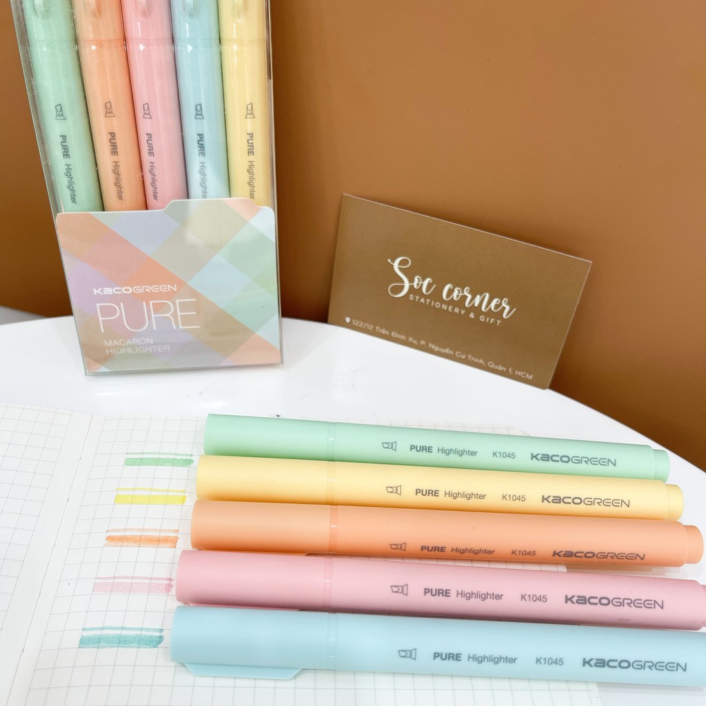 [HCM]Set Macaron Highlighter Kaco Pure 5 cây
