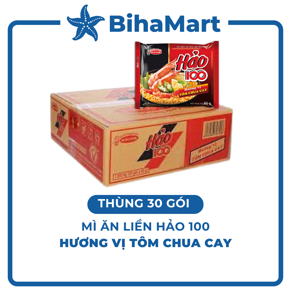 - acecook - hao 100 instant noodles sour-hot shrimp flavour
