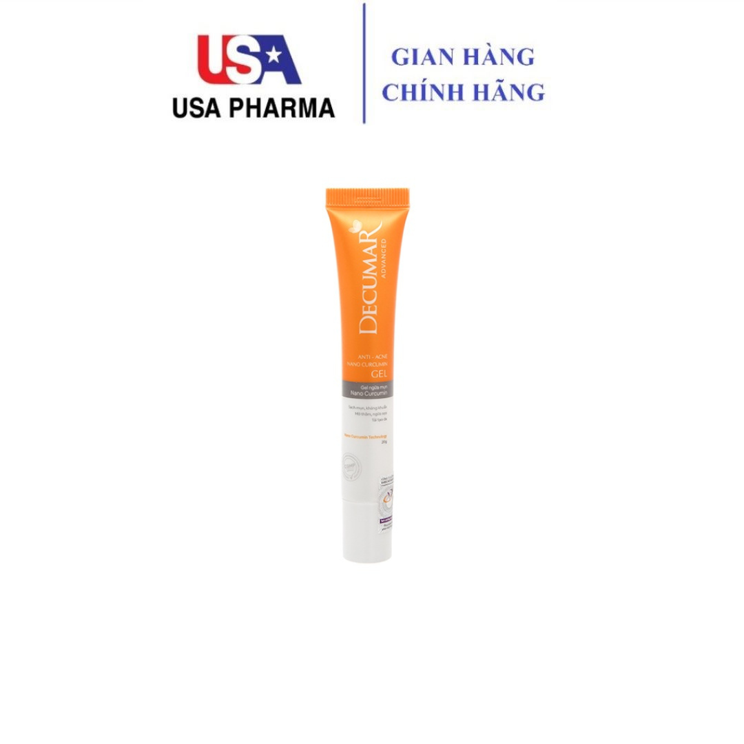 ɡel ngừa mụn, mờ thâm sẹo Nano Curcumin Decumar - Tuýp 20g