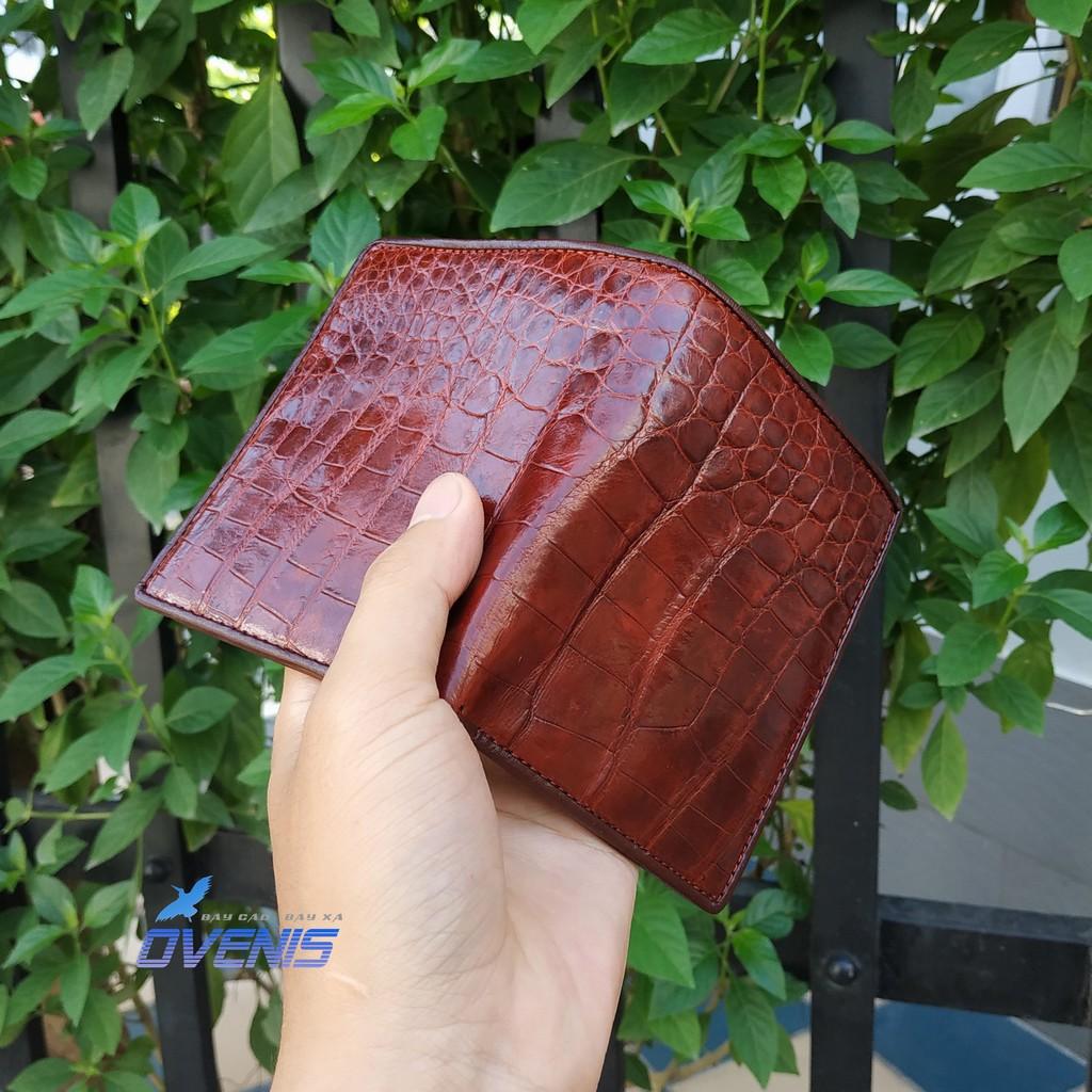 [FREE SHIP] Bóp Da Cá Sấu. Dáng Đứng 2 Mặt Sang Trọng Cho Nam