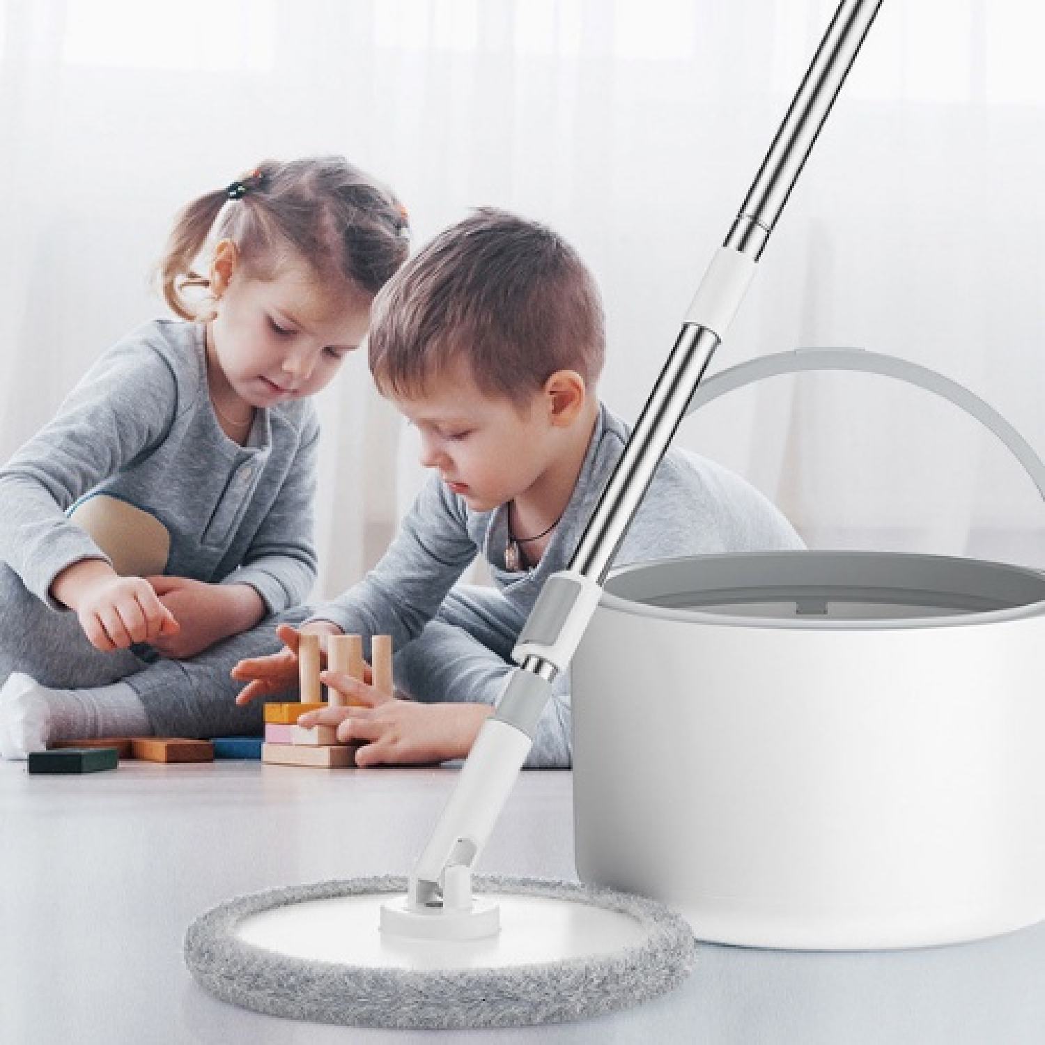 Bộ Chổi Lau Nhà K9 Thông Minh Tách nước và Lọc Bụi Bẩn Xoay 360 độ lau mọi ngóc ngách trong nhà, Chổi lau nhà đa năng