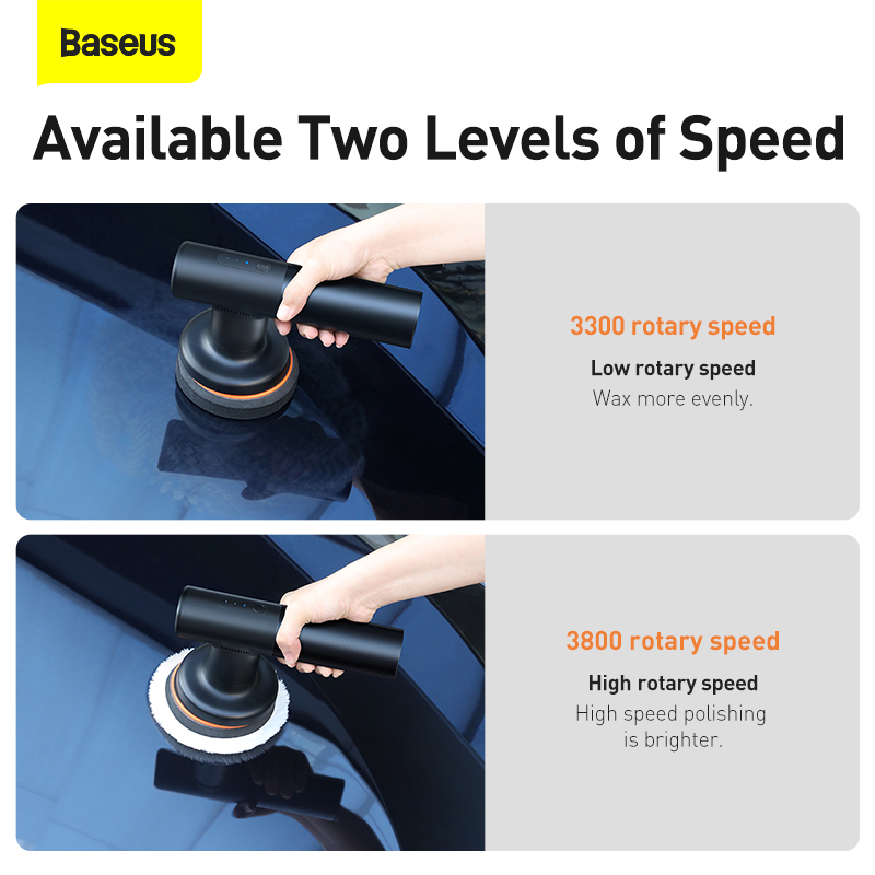 Máy đánh bóng điện ô tô Baseus không dây 3800RPM với 3 miếng đánh bóng-INTL