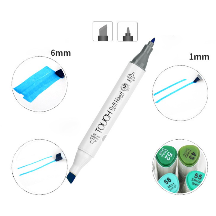 Bút Marker TOUCH SOFT HEAD 7 Bộ 60 Màu - 80 Màu
