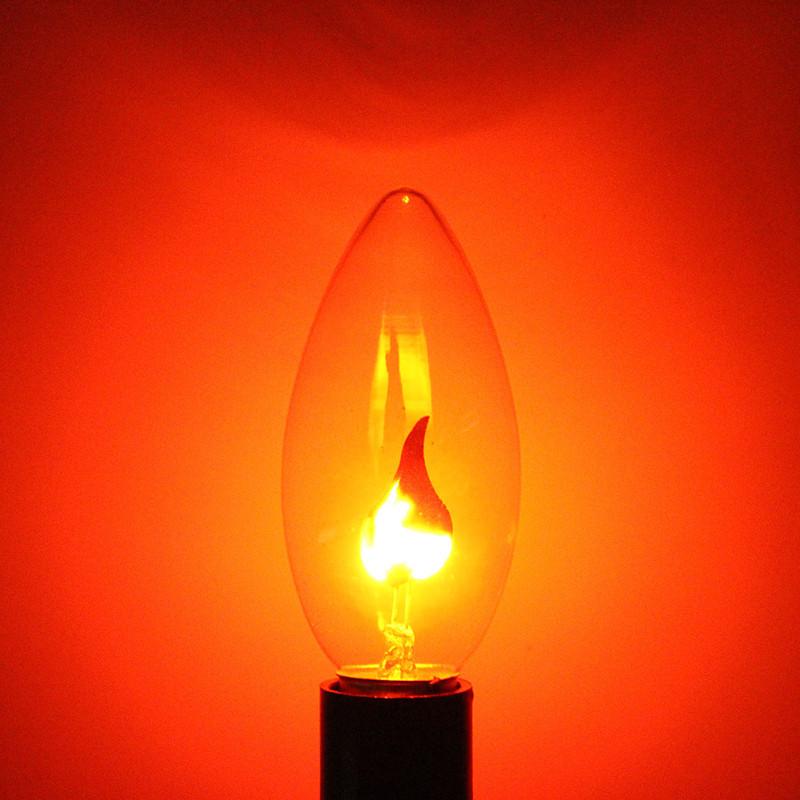 Bóng đèn LED E12 - 3W mô phỏng ngọn lửa