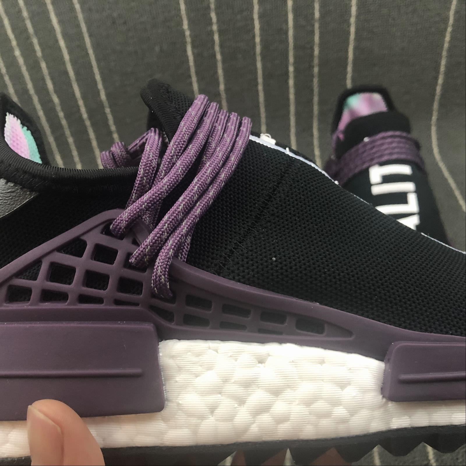[Full Box] Giày thể thao Human Race NMD Đen dây tím