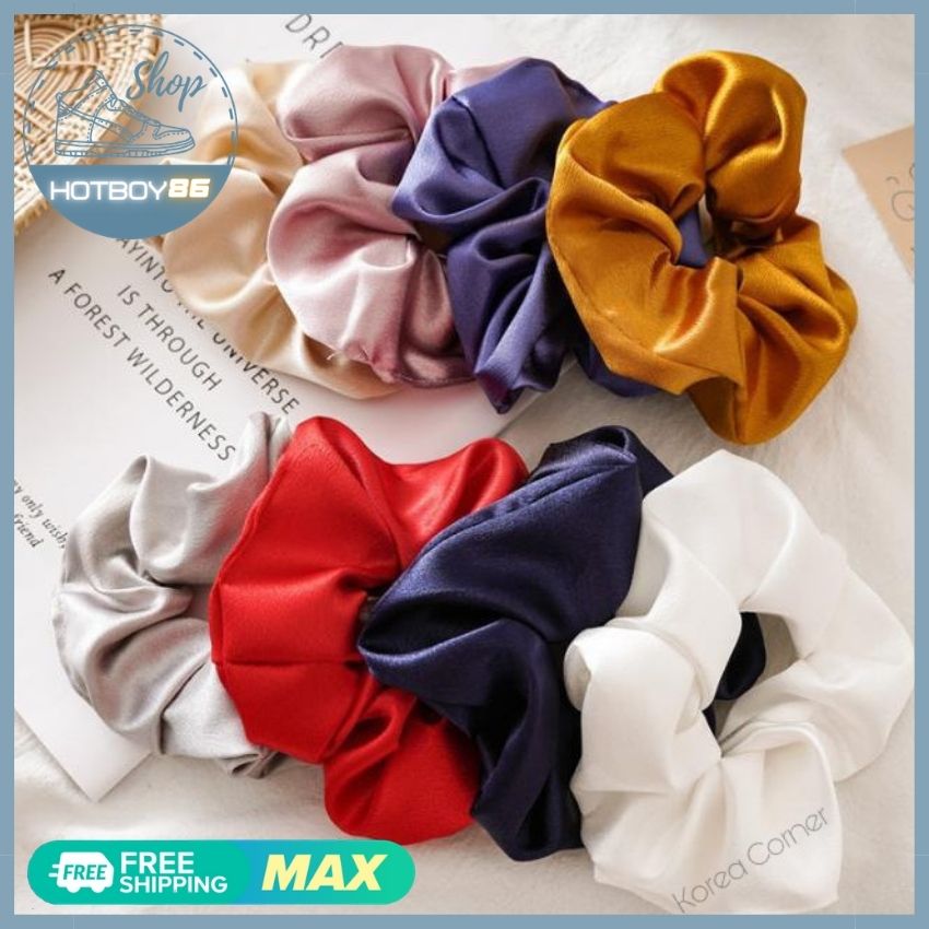 Buộc tóc Scrunchies ,dây cột tóc vải phi bóng siêu dễ thương, dây cột tóc lưới phi bóng thời trang 8 màu - CTPB01 - Hotboy 86