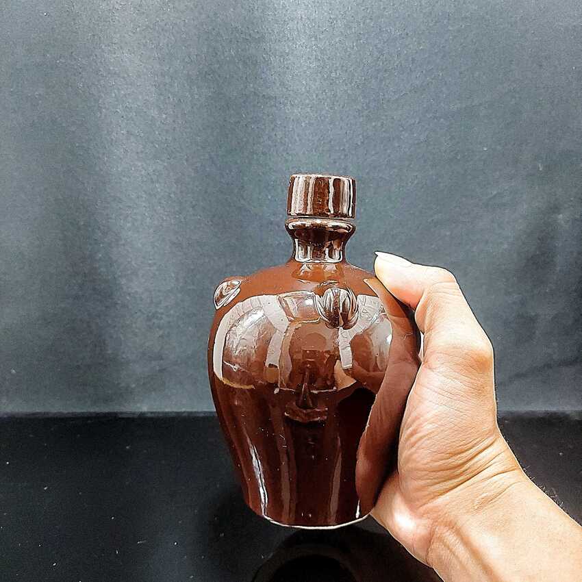 Nậm Đựng Rượu 500ML gốm sứ Bát Tràng mẫu quả lê màu nâu đỏ - Nậm Rượu Gốm Sứ - Bình Đựng Rượu Gốm Sứ (L3)