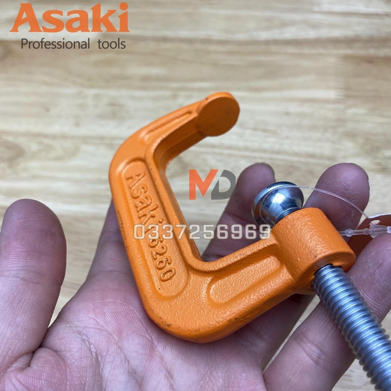 Vam chữ g kẹp gỗ 2 inch- 50mm chính hãng asaki cảo chữ c - vam kẹp chữ c bằng sắt dùng kẹp gỗ, nhôm kính