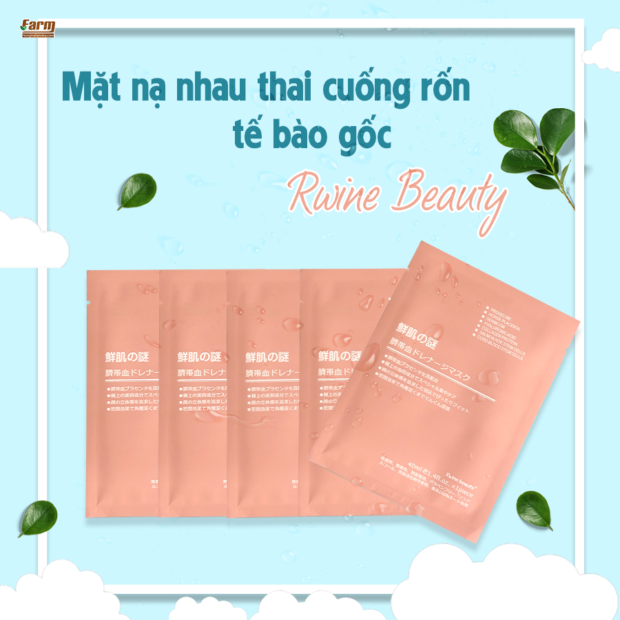 [Hoàn Tiền 8%]5 Miếng Mặt Nạ Tế Bào Gốc Cuống Rốn Rwine Beauty Stem Cell Placenta (DATE MỚI 2023)
