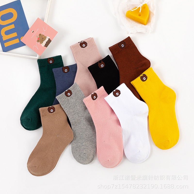 COMBO 10 Đôi Tất Gấu Cổ Ngắn (kèm túi gấu)