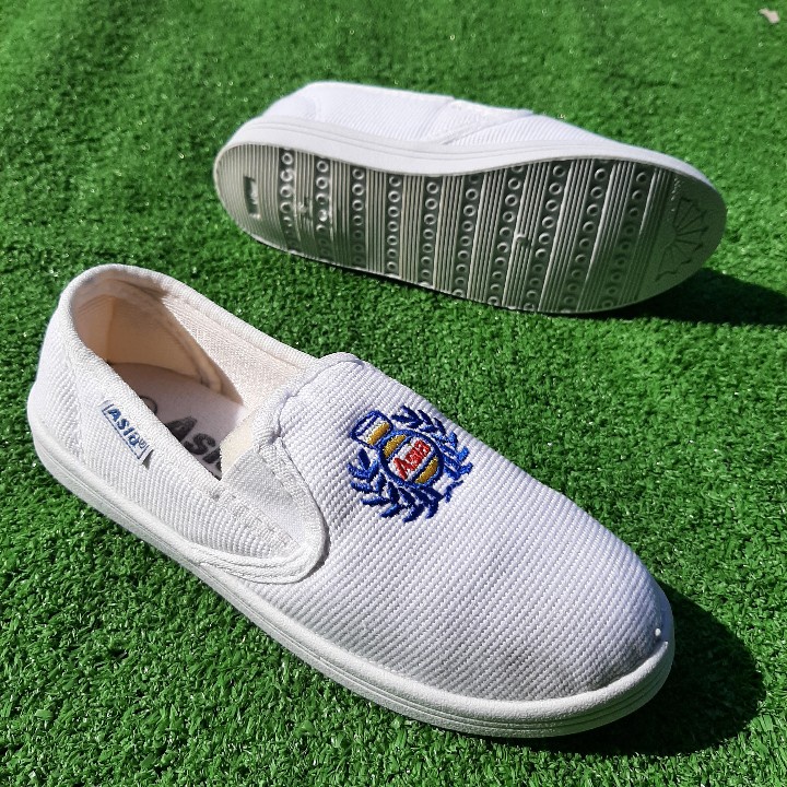 Asian Canvas Loafers for Students with Rice Flower Pattern