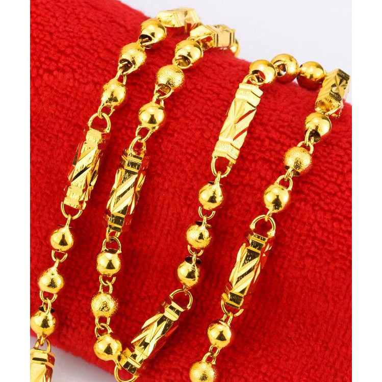 Dây chuyền nam, nữ, mạ vàng 24k, kiểu đốt trúc