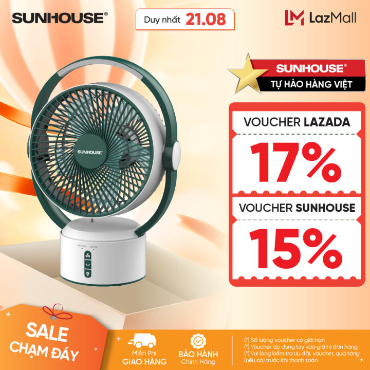 [ƯU ĐÃI 2 TẦNG VOUCHER] Quạt sạc SUNHOUSE…