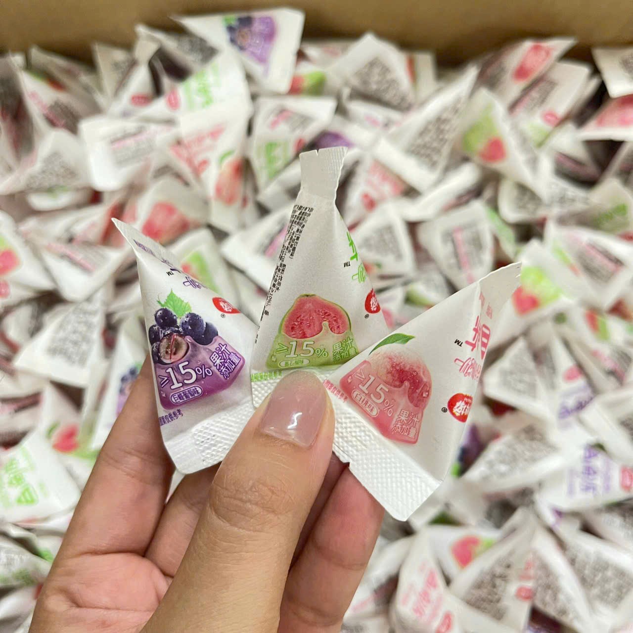 [Super good-don't miss] 1kg candy triangle jelly HM fruit mix colorful-delicious