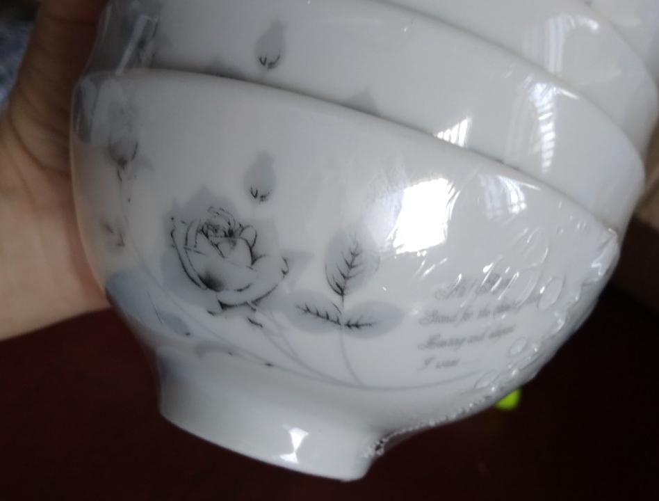 chén cơm trắng bông hồng đen CK loại 1