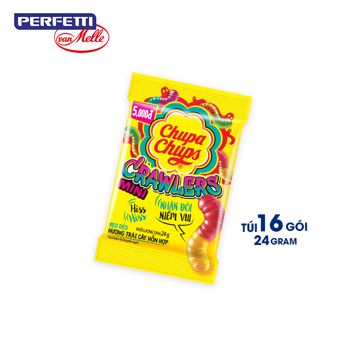 KẸO DẺO CHUPA CHUPS CRAWLERS 24g (16 gói nhỏ)