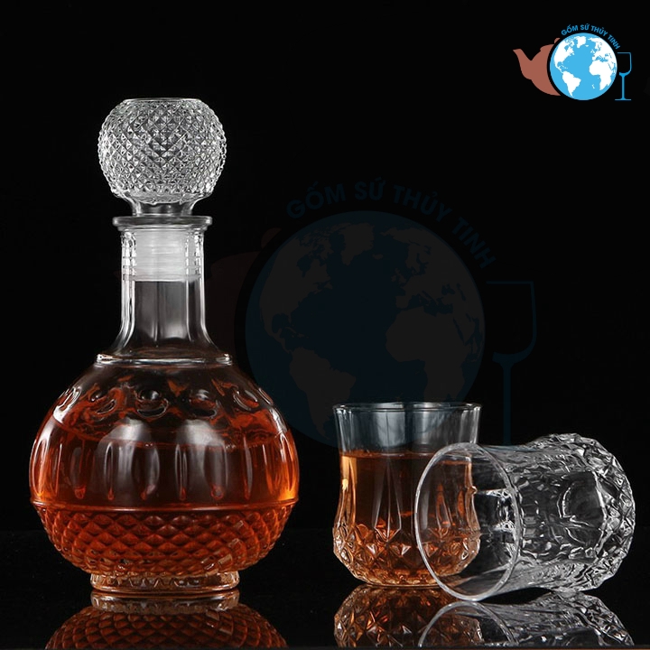BR11-Bình đựng rượu ngâm sâm thủy tinh 750ml, chai thủy tinh dùng để đựng rượu chiết rót cực sang