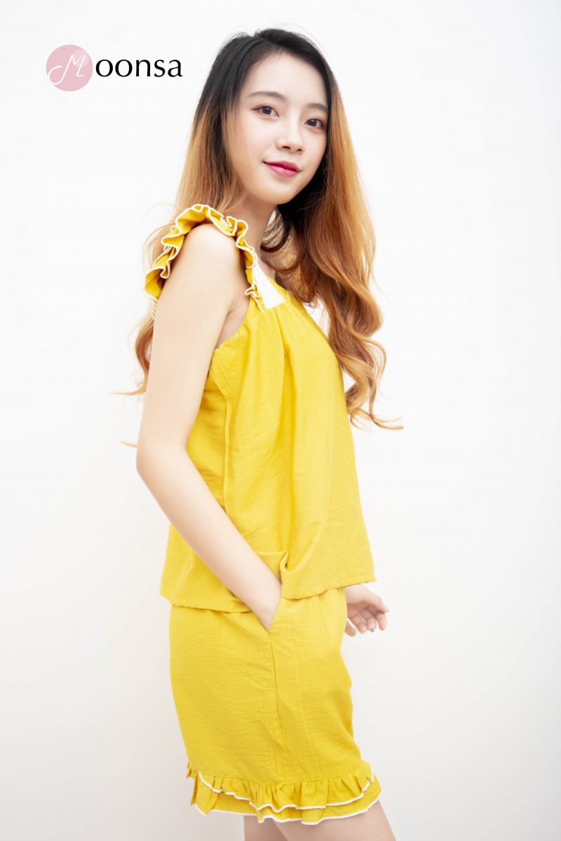 Bộ đồ ngủ tơ nilen Bèo Cánh Vàng [Moonsa]