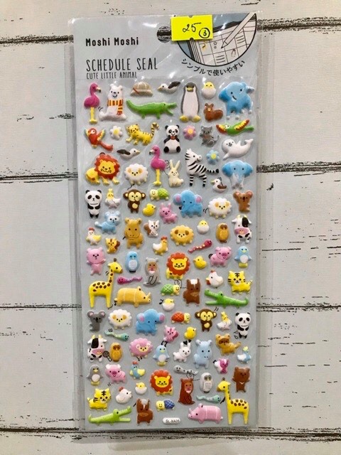 [HCM]Sticker trang trí sổ tay sổ nhật ký Moshi Moshi Thái Lan