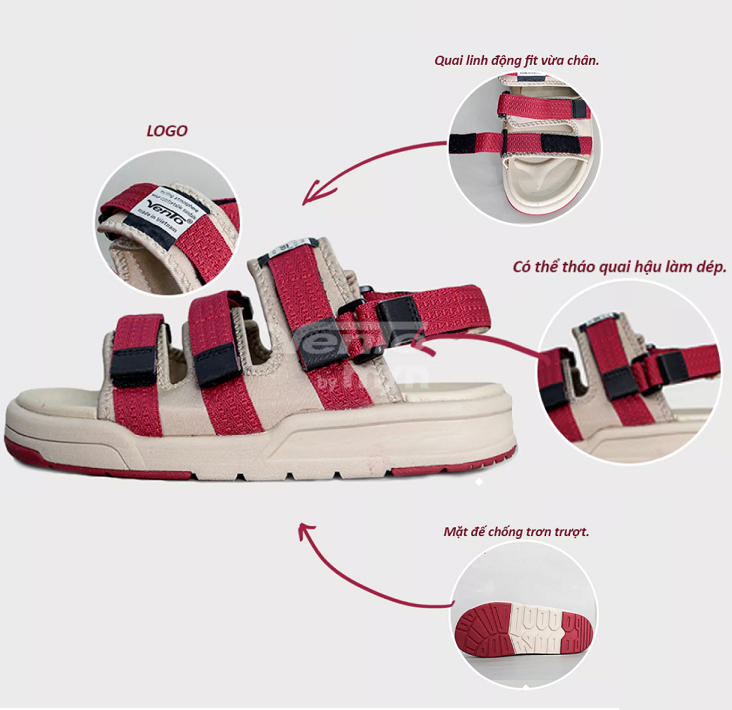 Giày Sandal vento nữ NV1001 Mầu đỏ