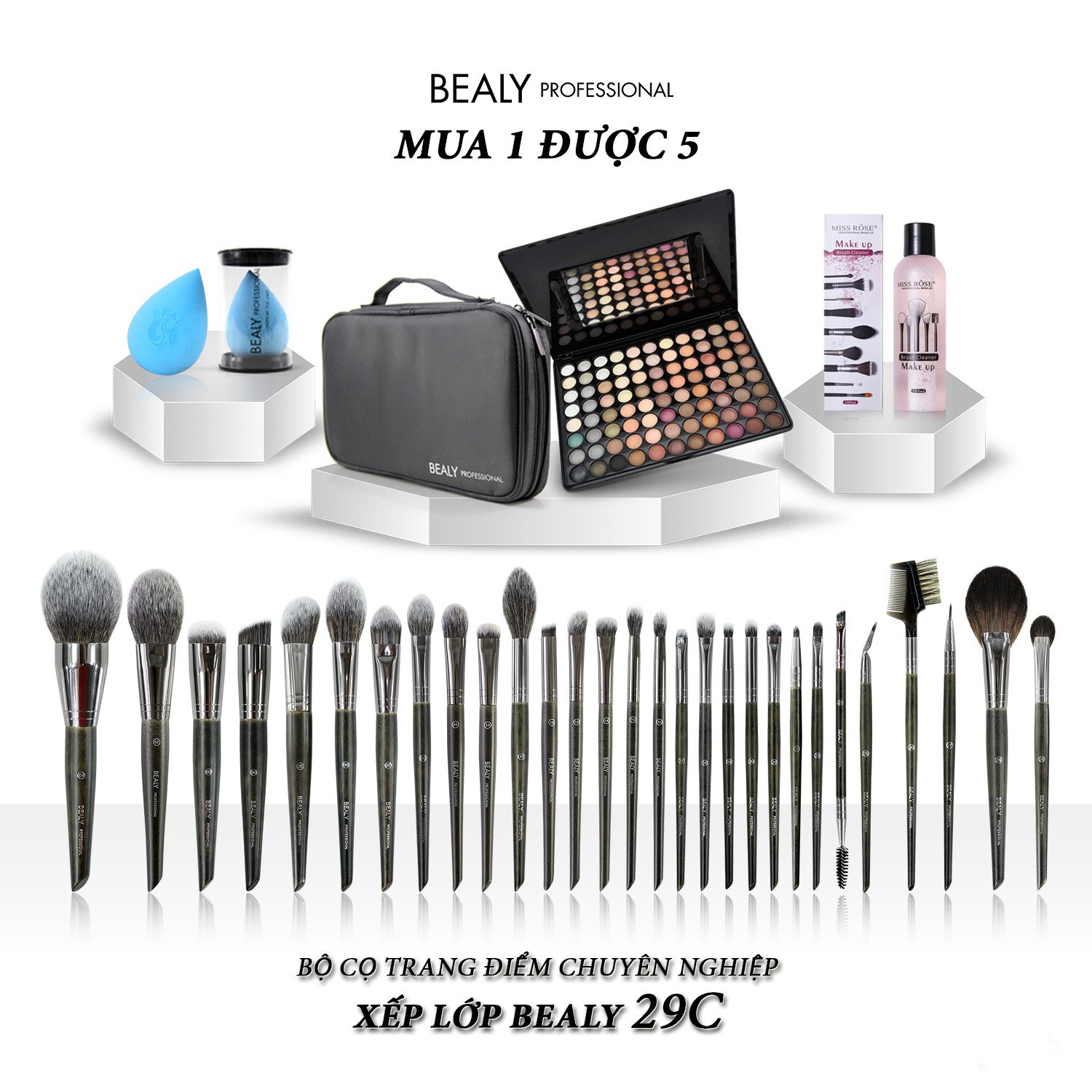 BỘ CỌ TRANG ĐIỂM XẾP LỚP BEALY 29C (Cọ)