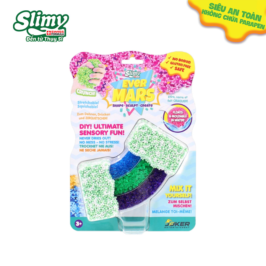 Đồ chơi slimy slime xốp trộn hạt thủy tinh lấp lánh nhiều màu set xanh 38052/gr