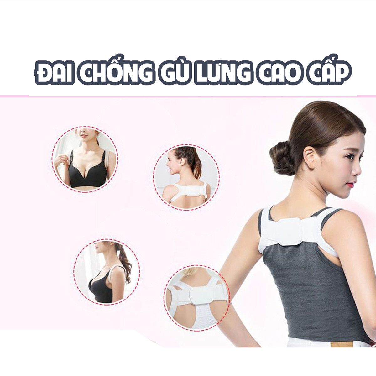 [HCM]Đai Chỉnh Gù Lưng Khòm Lưng Freesize Cao Cấp