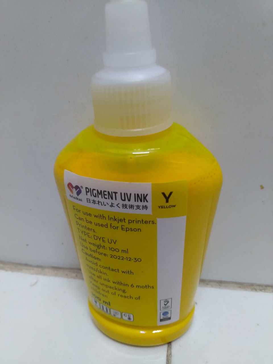 Mực Dầu (Pigment UV) chai màu Vàng loại 100ml- Y