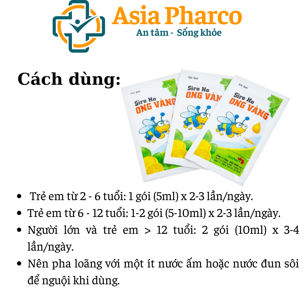 [HCM]Siro ho Ong Vàng (Chai 100ml)