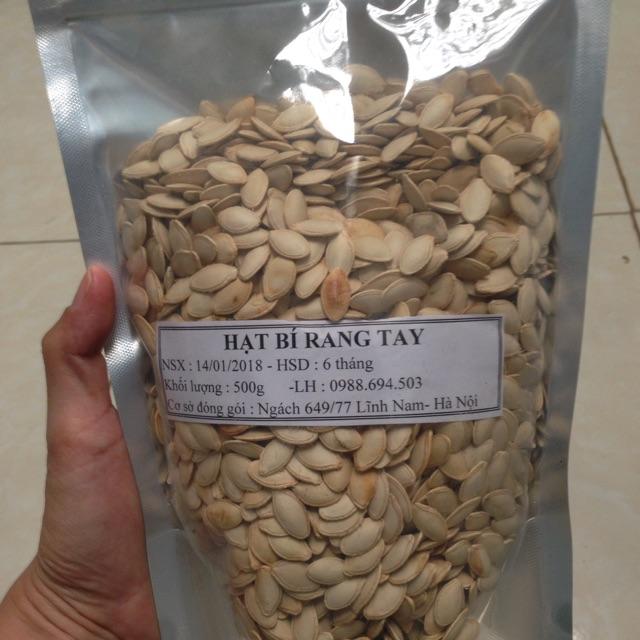 Hạt bí rang tay 500g - hạt to mẩy hàng
