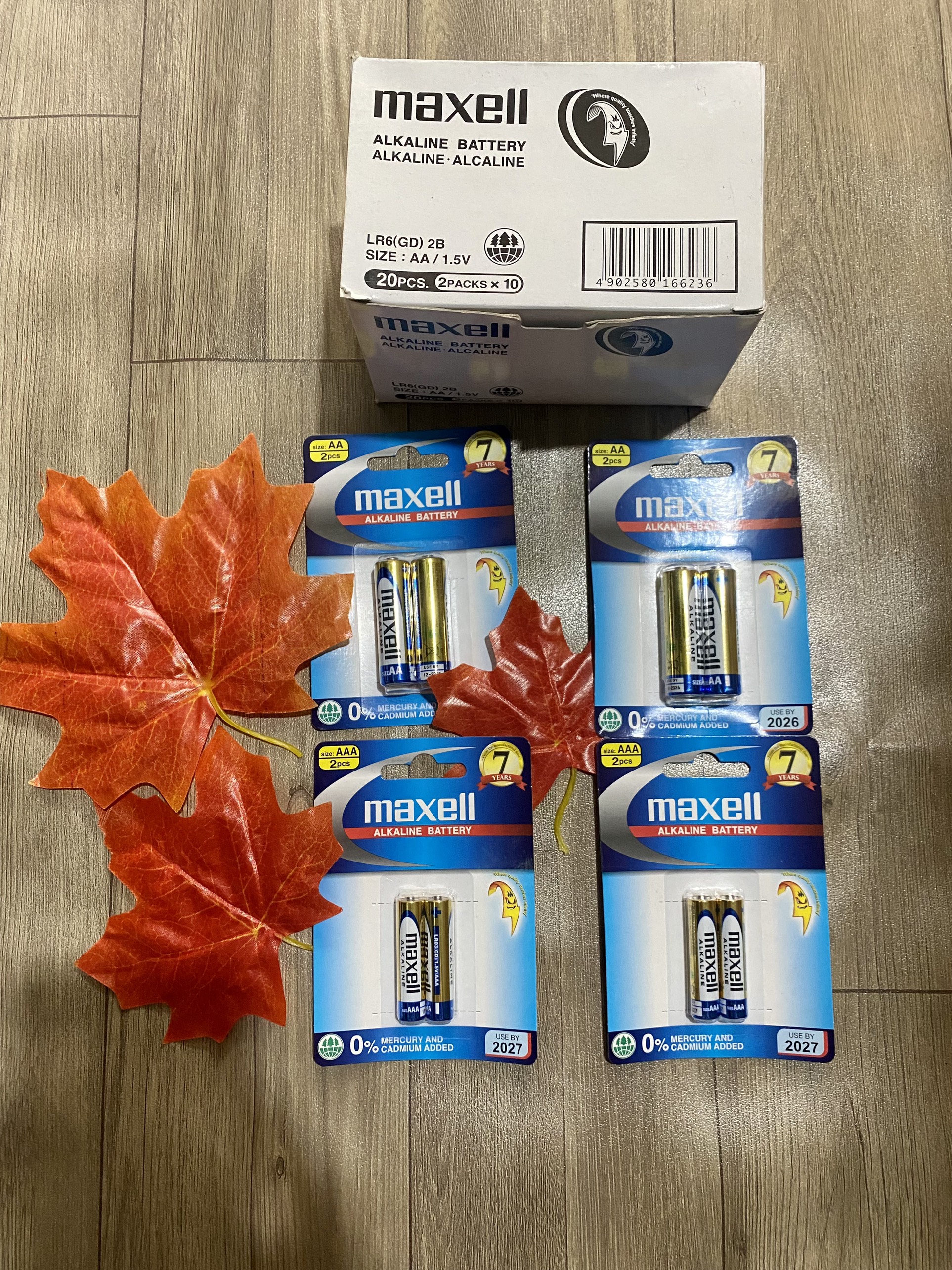 Combo 2 vỉ Pin Maxell AA alkaline, pin đũa AAA maxell ( vỉ 2 viên)