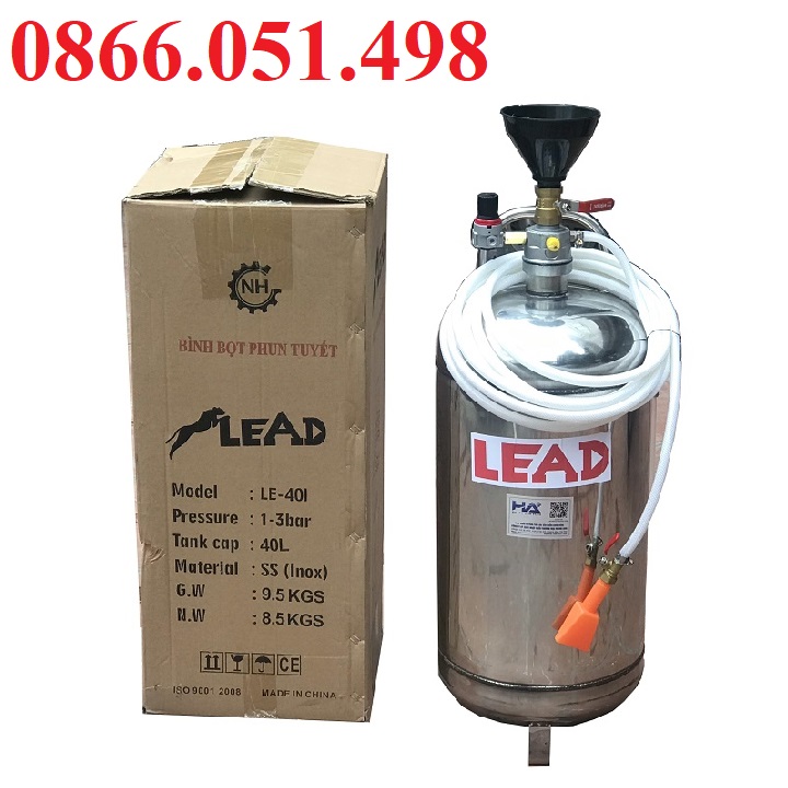 Bình phun bọt tuyết inox 40l le-40i